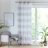 Santorini Eyelet Voile Curtain Panel Grey