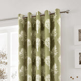 Woodland Trees Eyelet Curtains Green