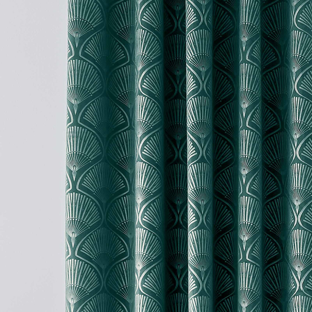 Art Deco Pearl Eyelet Curtains Teal