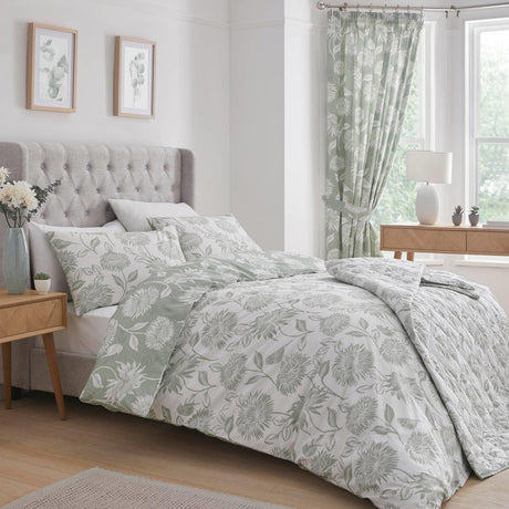 Chrysanthemum Green Duvet Cover Set