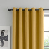 Wilson Velvet Blackout Thermal Eyelet Curtains Yellow