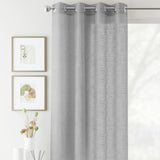 Crete Eyelet Voile Curtain Panel Silver