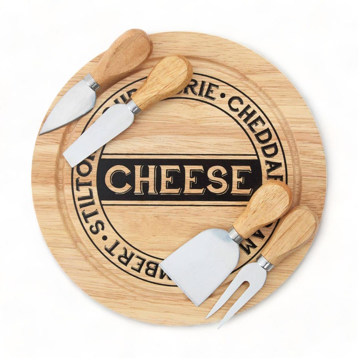 Cheese Board + 4 Piece Knife Set