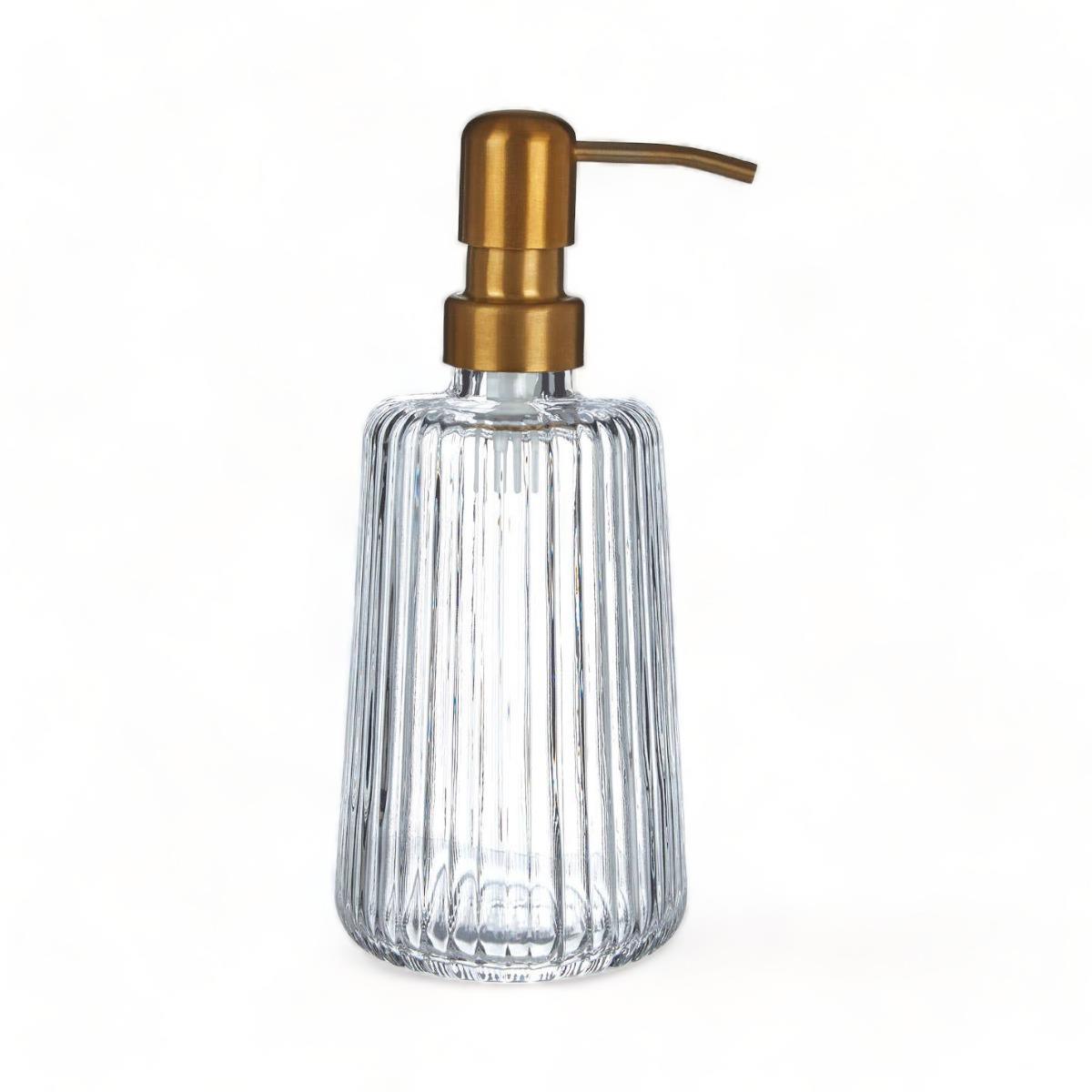 Clear Ribbed Glass Dispenser