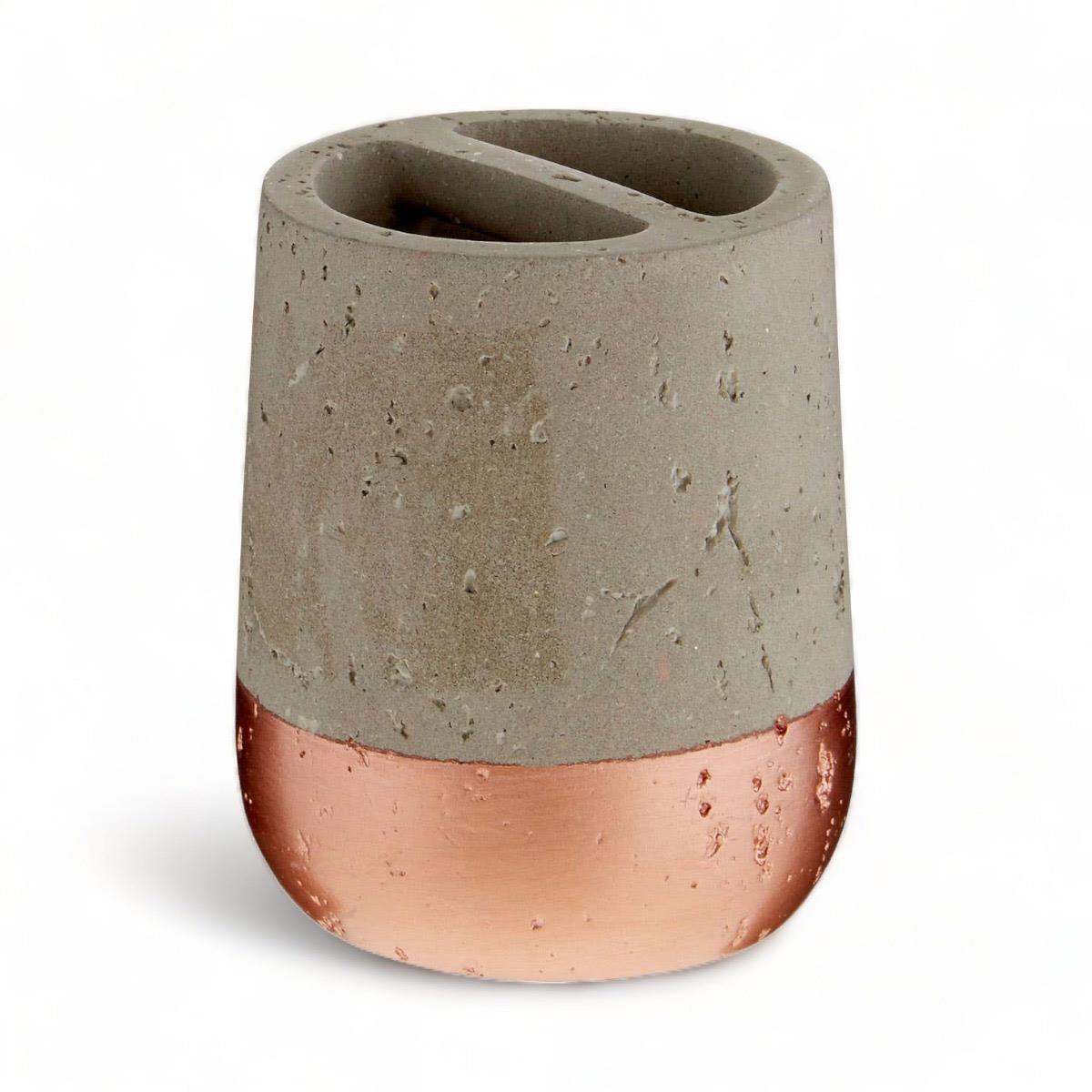 Concrete + Copper Toothbrush Holder