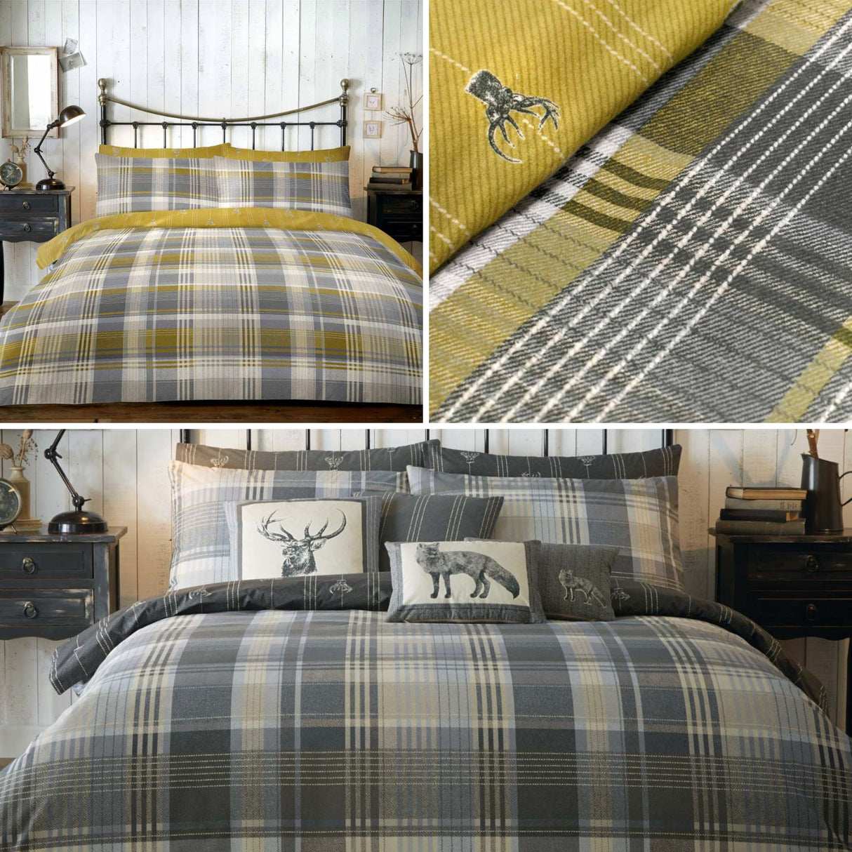 Connolly Check Flannelette Brushed Cotton Duvet Cover