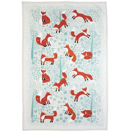 Foraging Fox Luxury Cotton Printed Tea Towel Tea Towels Ulster Weavers   