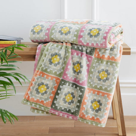 Crochet Print Throw 130x170cm