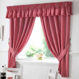 Gingham Tape Top Kitchen Pelmet Red