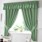 Gingham Tape Top Kitchen Pelmet Green