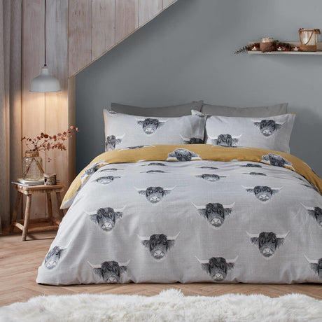 Highland Cow Brushed Duvet Cover Set