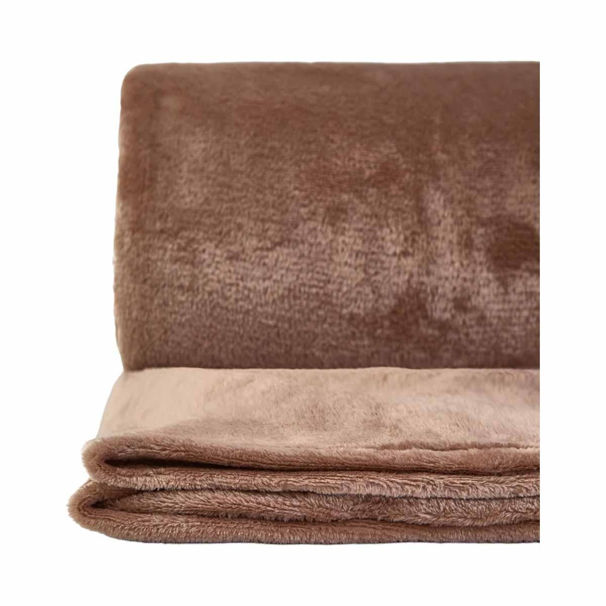 Snug Flannel Fleece Blanket Super Soft Throw in Mink