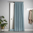 Velvet Chenille Tape Top Door Curtain Teal