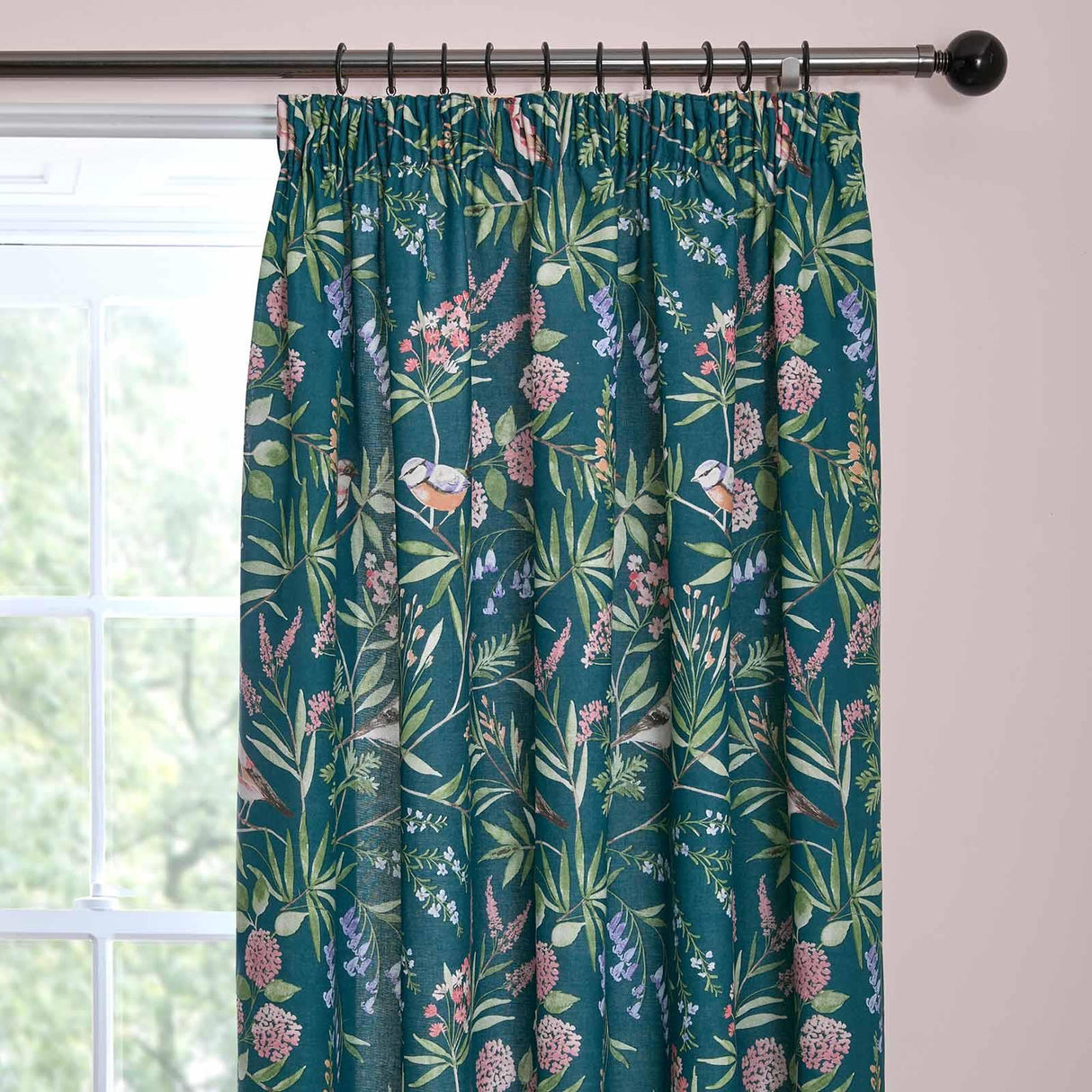 Caraway Tape Top Curtains Green