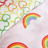 Rainbow Hearts Fleece Duvet Cover Set