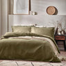 Waffle Textured Cotton Olive Duvet Cover Set