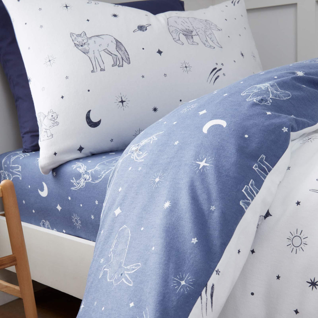 Brushed Starlight Animals Fitted Sheet