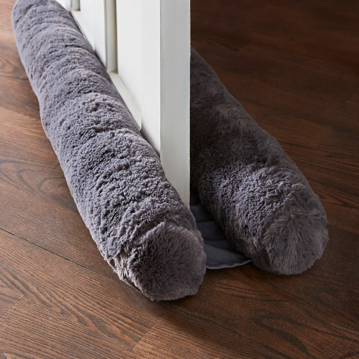 Faux Fur Draught Excluder Charcoal