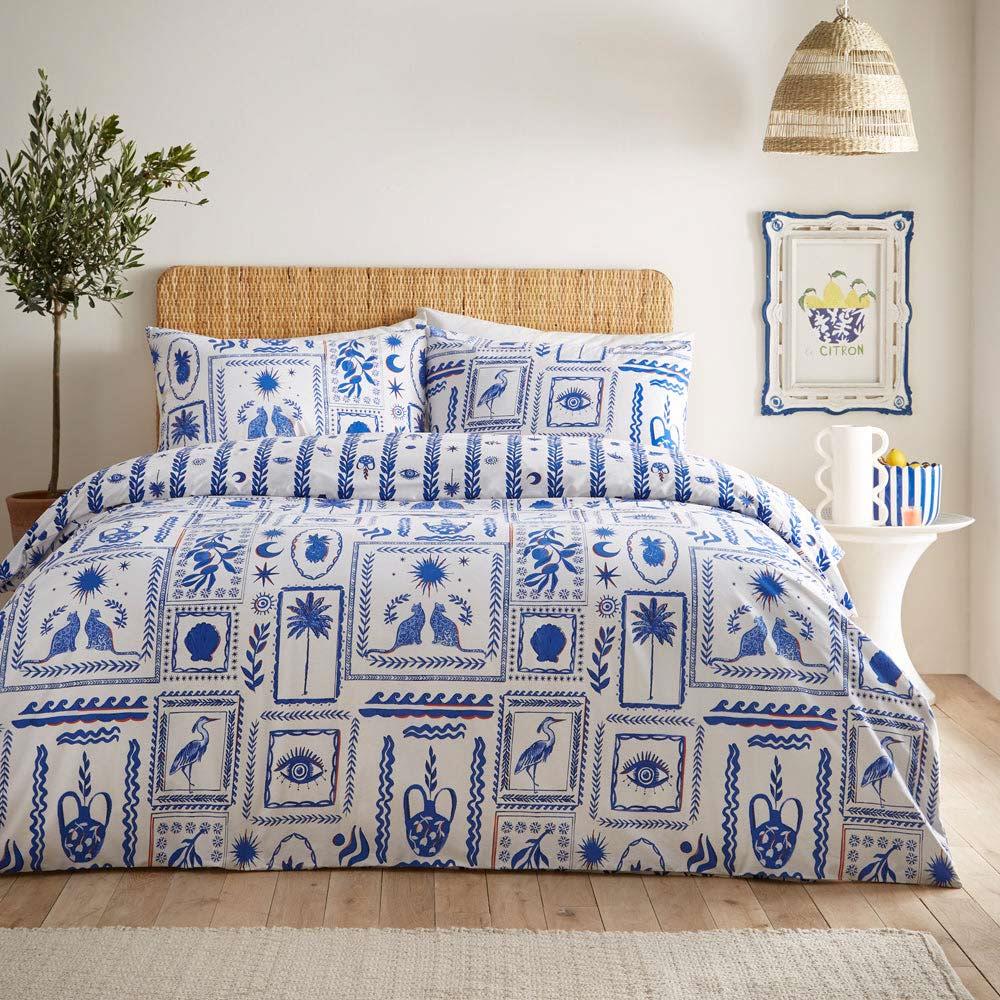 Frieze Abstract Blue Duvet Cover Set