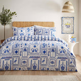 Frieze Abstract Blue Duvet Cover Set