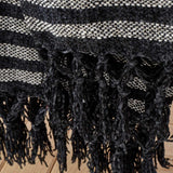 Stripe Chenille Throw Black