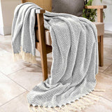 Audley Chevron Throw Grey