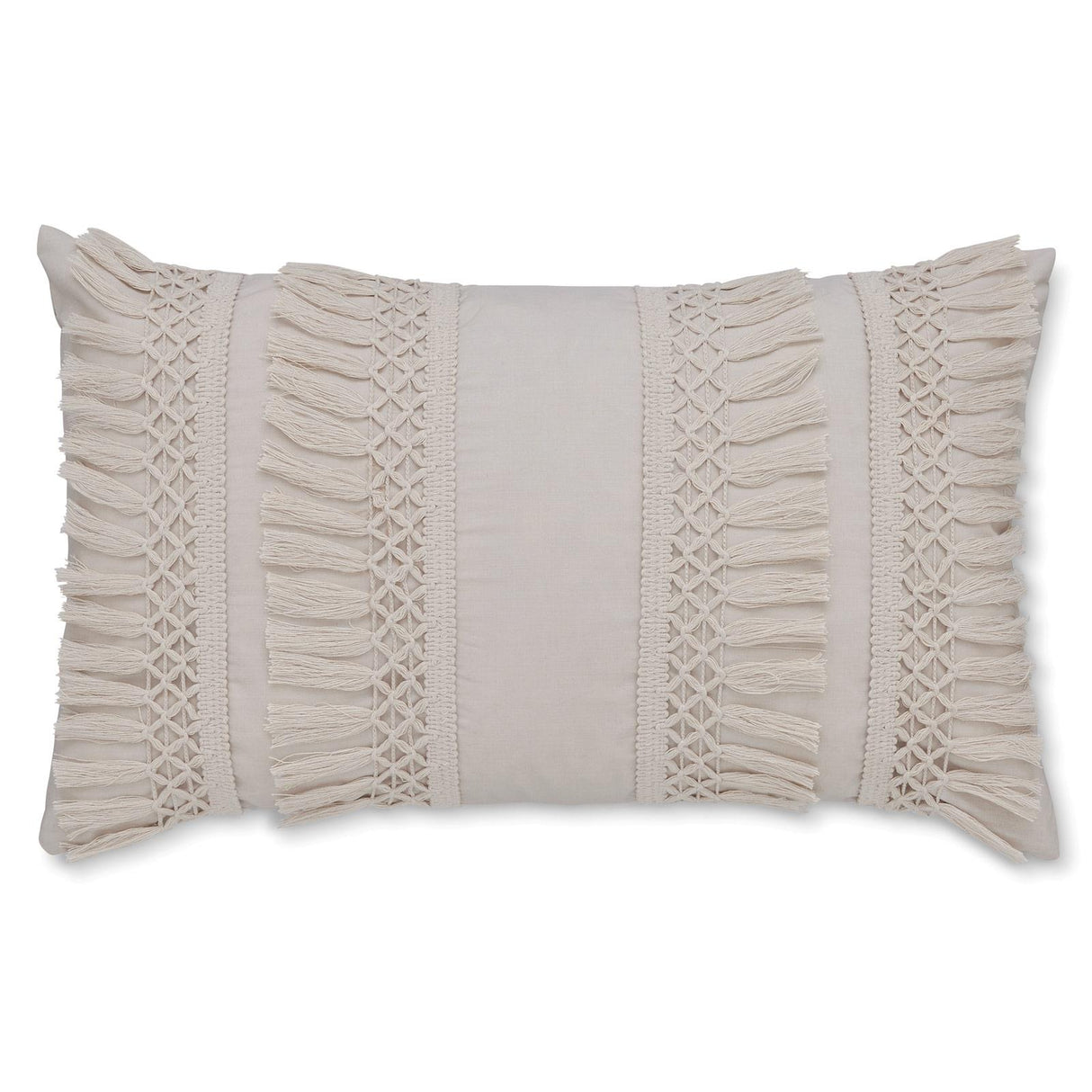 Izmir Cotton Tassel Cushion Stone Grey