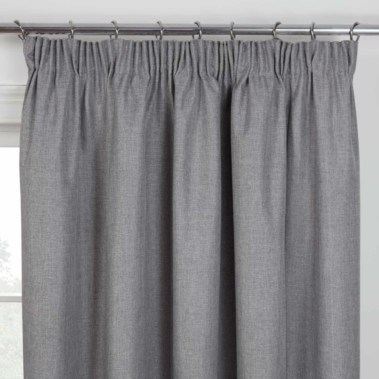 Eclipse Blackout Tape Top Curtains Pewter