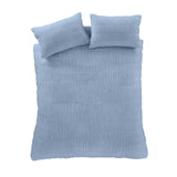 Seersucker Duvet Cover Set Lansfield Blue