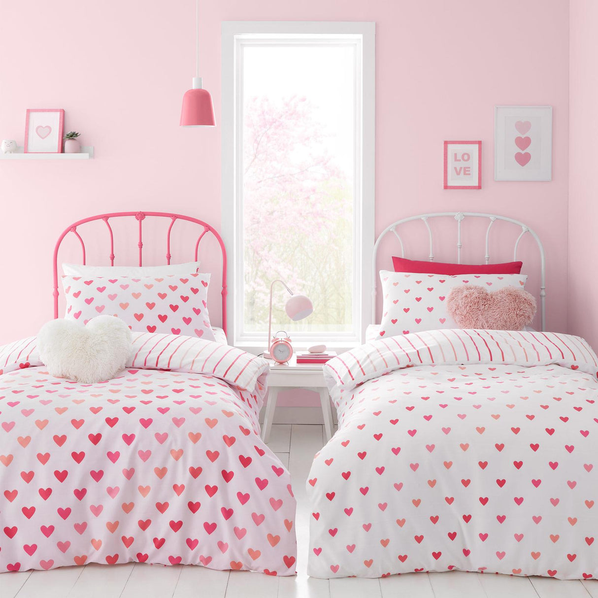 Hearts & Stripes Duvet Cover Set Twin Pack