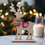 Wooden Xmas Reindeer Decoration