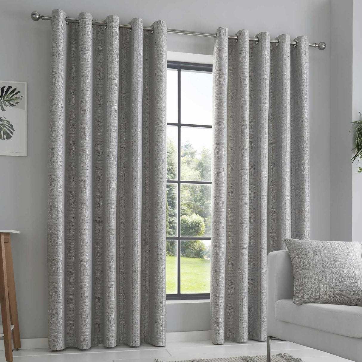 Lowe Eyelet Curtains Charcoal 90" x 72"