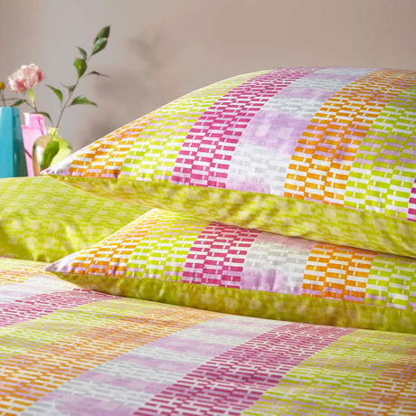 Neola Abstract Neon Striped Duvet Cover Set