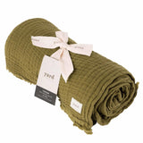 Lark Muslin Cotton Throw Khaki