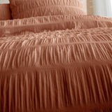 Seersucker Terracotta Duvet Cover Set