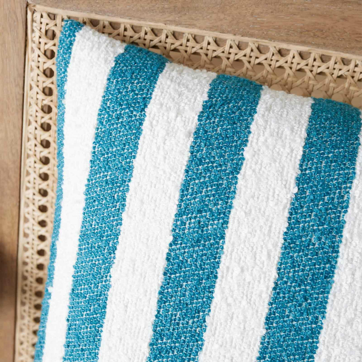 Boucle Stripe Cushion Teal