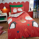 Christmas Ho Ho Ho Red Duvet Cover Set