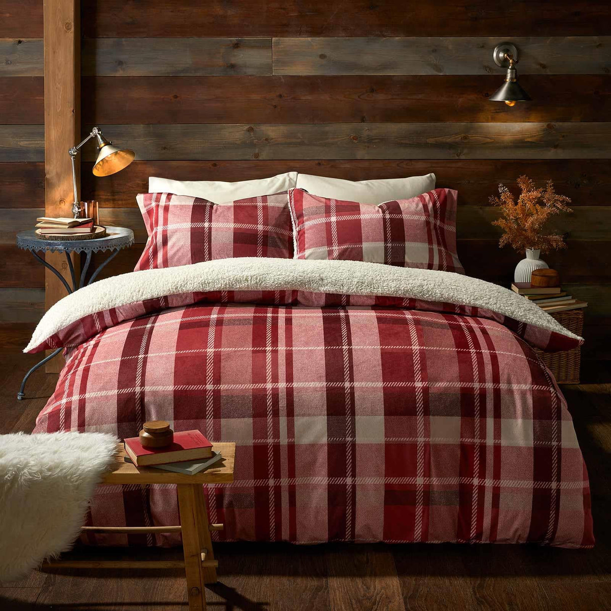 Mulford Check Duvet Cover Set Red