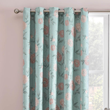 Dahlia Dim Out Eyelet Curtains Duck Egg