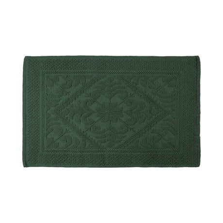 Country House Jacquard Bath Mat Dark Green Bath Mat Allure   