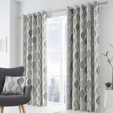 Lennox Cotton Eyelet Curtains Grey