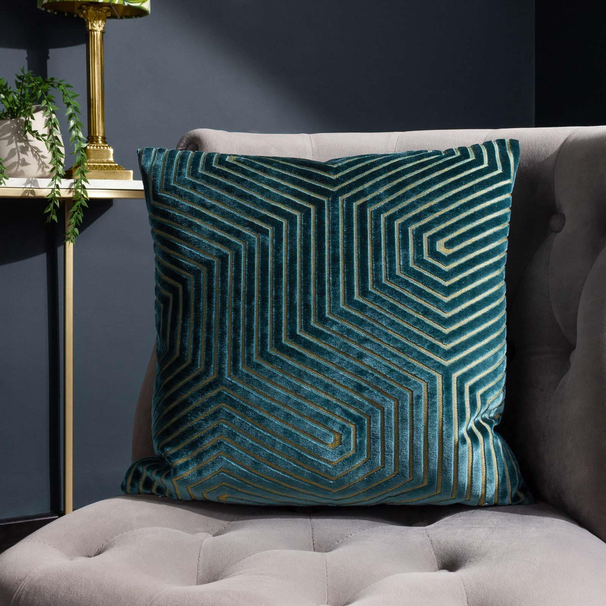 Evoke Cut Velvet Cushion Cover 18" x 18" (45cm x 45cm)