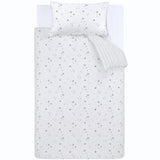 Stars 100% Cotton Reversible Grey Duvet Cover Set