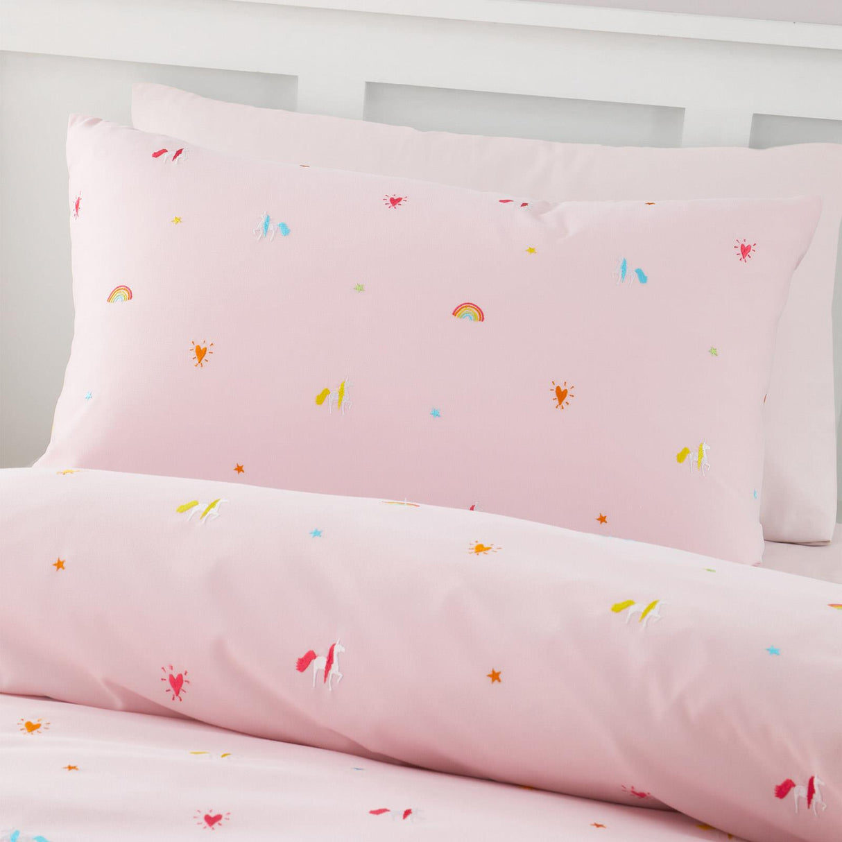 Embroidered Unicorn Duvet Cover Set