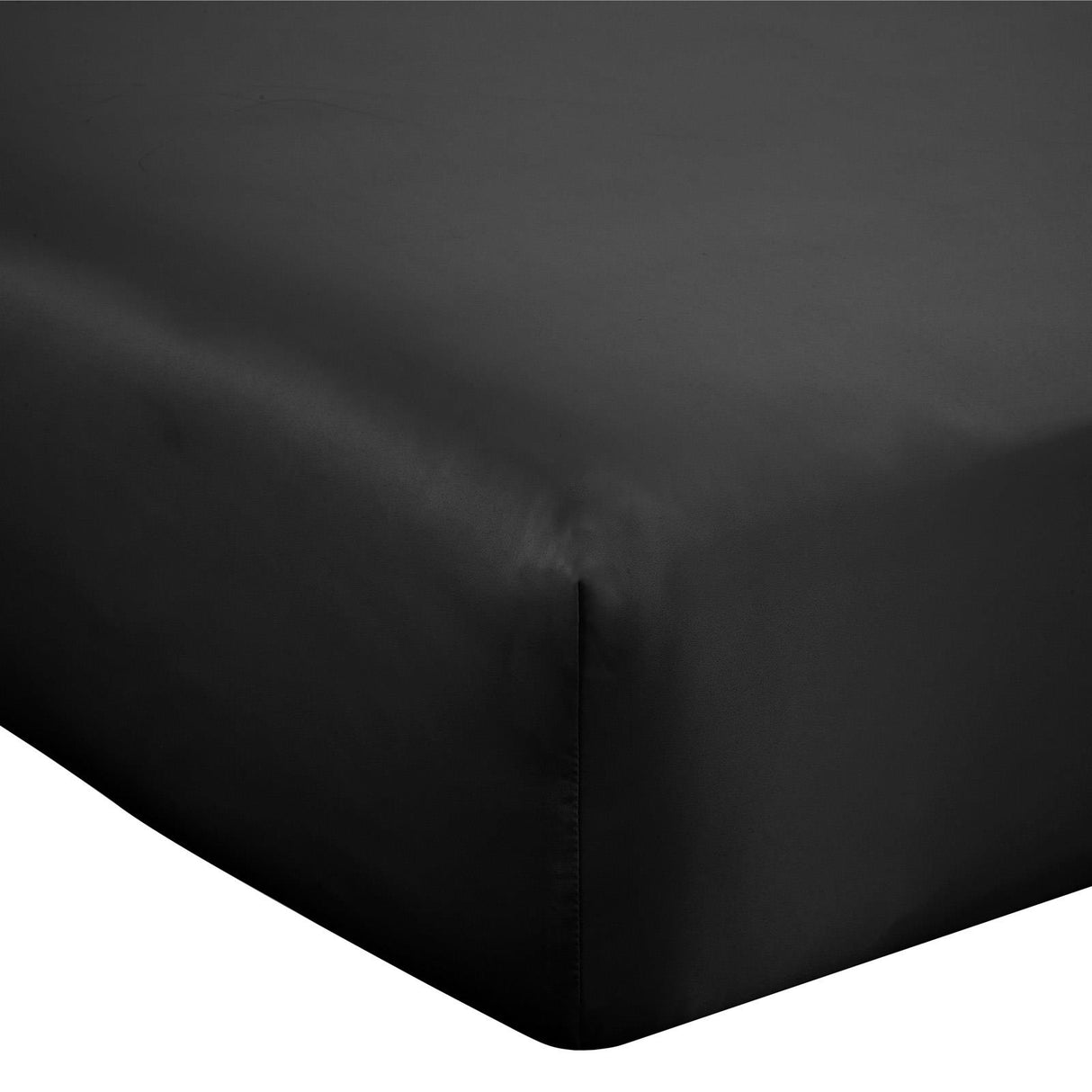 Silky Soft Satin Fitted Sheet Black