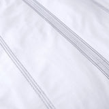 Embroidered Band 100% Cotton Silver Duvet Cover Set