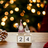 Wooden Pink Santa Advent Calendar