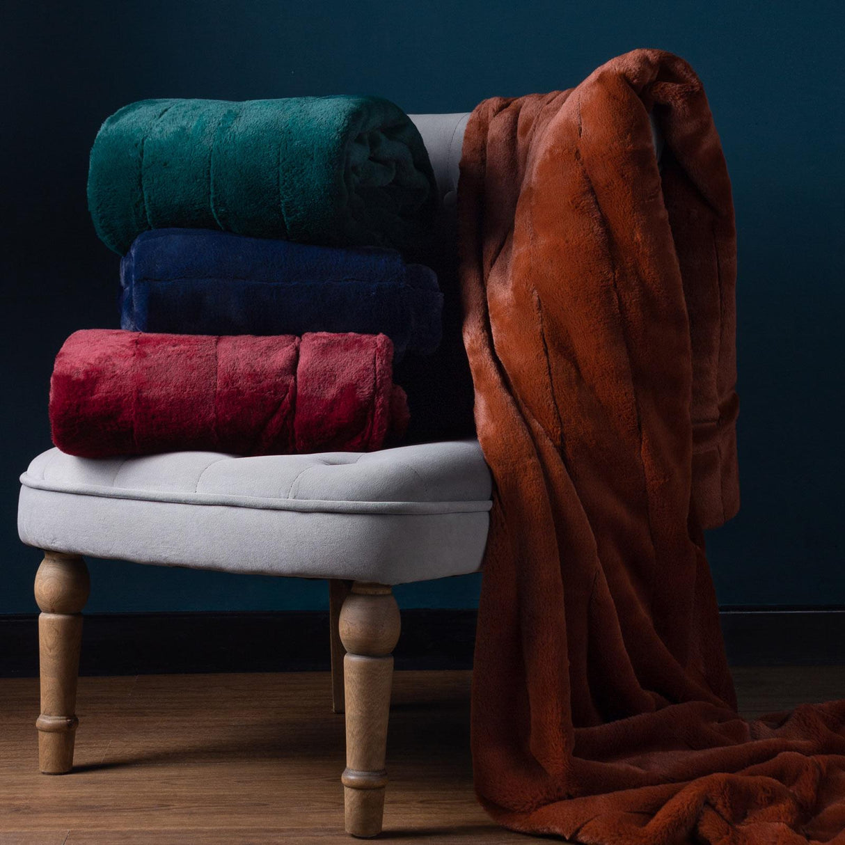 Empress Faux Fur Throw Rust