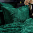 Palmeria Quilted Velvet Pillowcase Emerald