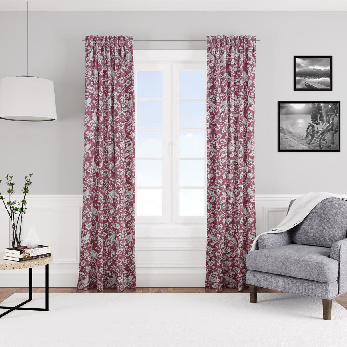 Heathland Rouge Made To Measure Curtains